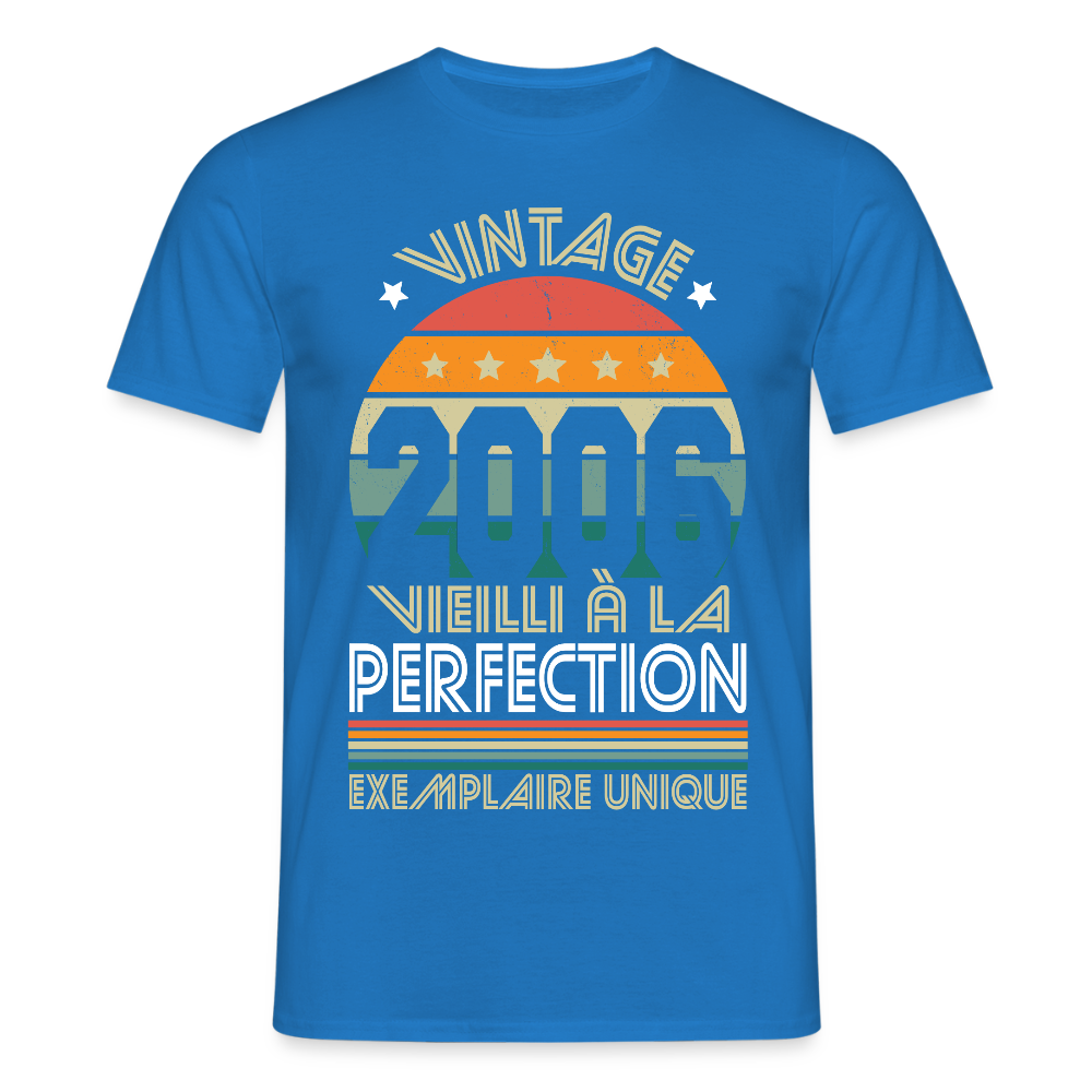 T-shirt Homme - Anniversaire 19 Ans - Vintage 2006 - bleu royal