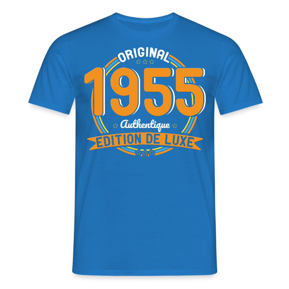 T-shirt Homme - Anniversaire 70 Ans - Original 1955 Authentique - bleu royal