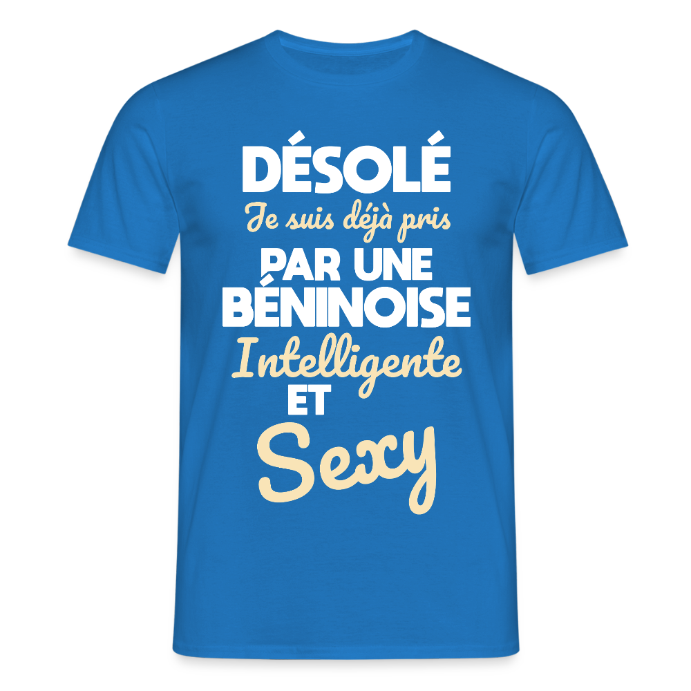 T-shirt Homme - Je suis déjà pris par une Béninoise intelligente et sexy - bleu royal