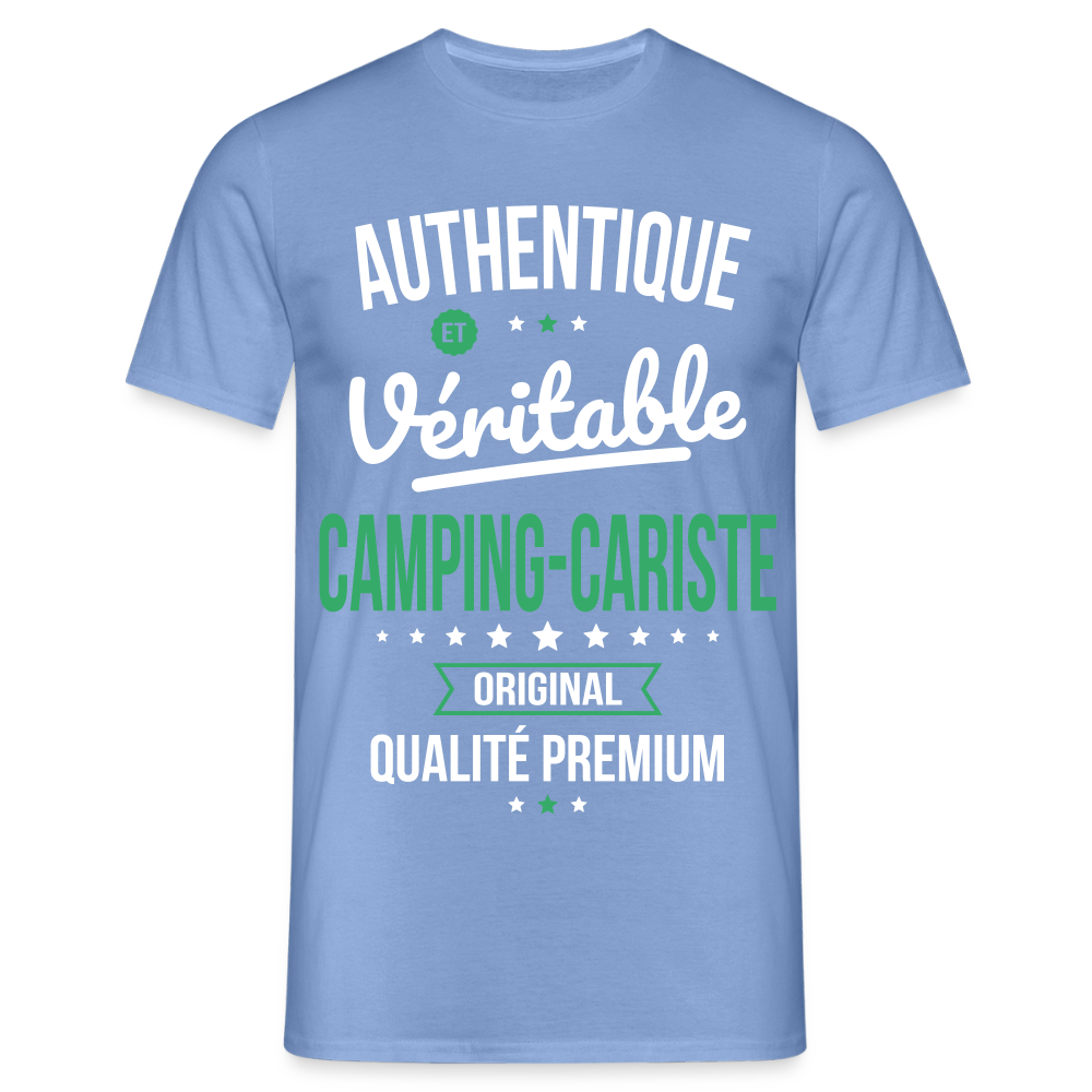 T-shirt Homme - Authentique et véritable Camping-Cariste - carolina blue