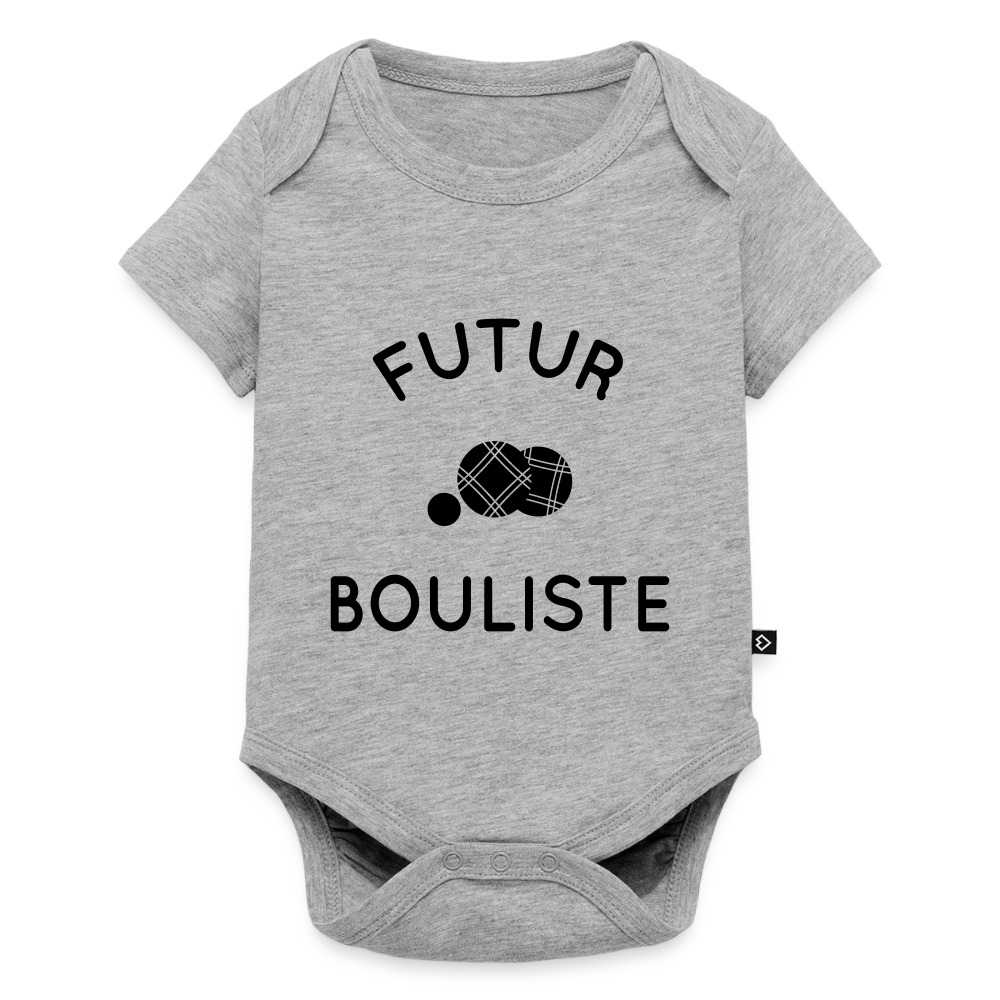 Body Bébé bio manches courtes - Futur bouliste - gris chiné
