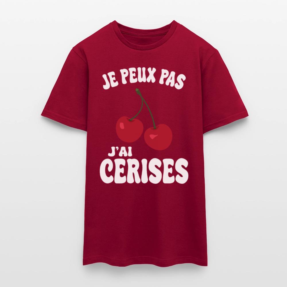T-shirt Homme - Je peux pas j'ai cerises - rouge brique