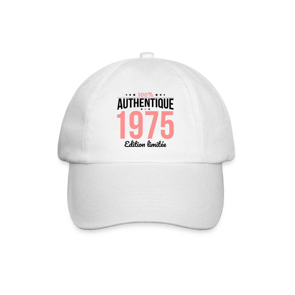 Casquette classique - Anniversaire 50 Ans - 100% Authentique 1975 - blanc/blanc