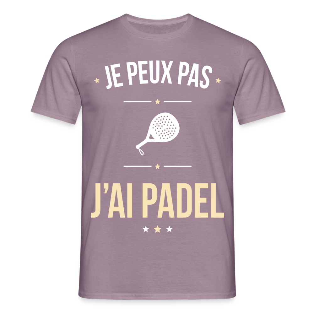 T-shirt Homme - Je peux pas j'ai Padel - mauve gris