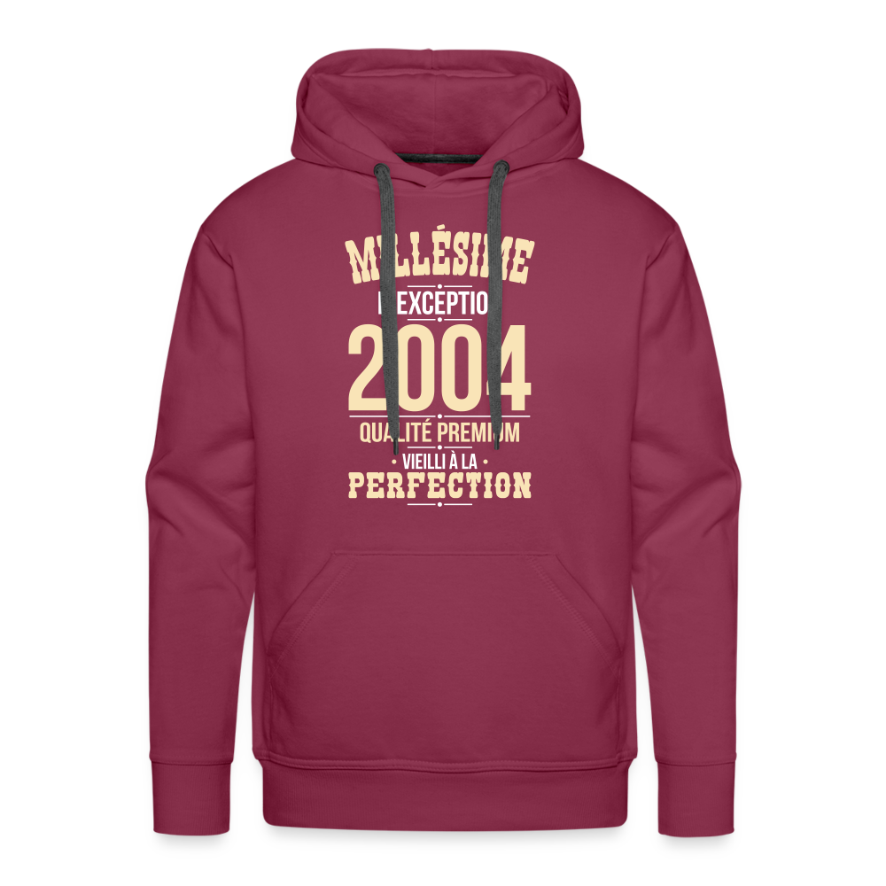 Sweat à capuche Premium Homme - Anniversaire 21 Ans - Millésime 2004 - bordeaux