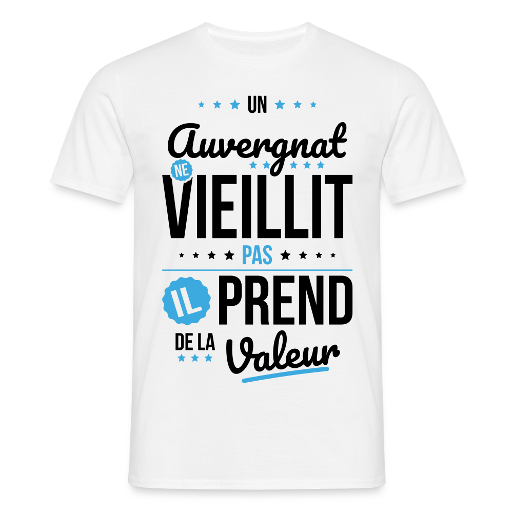 T-shirt Homme - Un Auvergnat ne vieillit pas - blanc