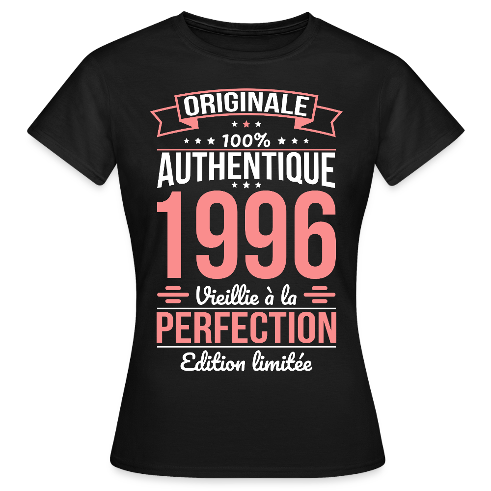 T-shirt anniversaire femme 30 ans – Originale 1996 - noir