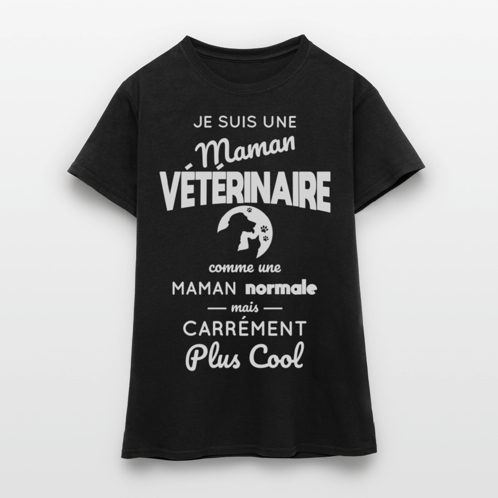 T-shirt Femme - Maman vétérinaire plus cool - noir