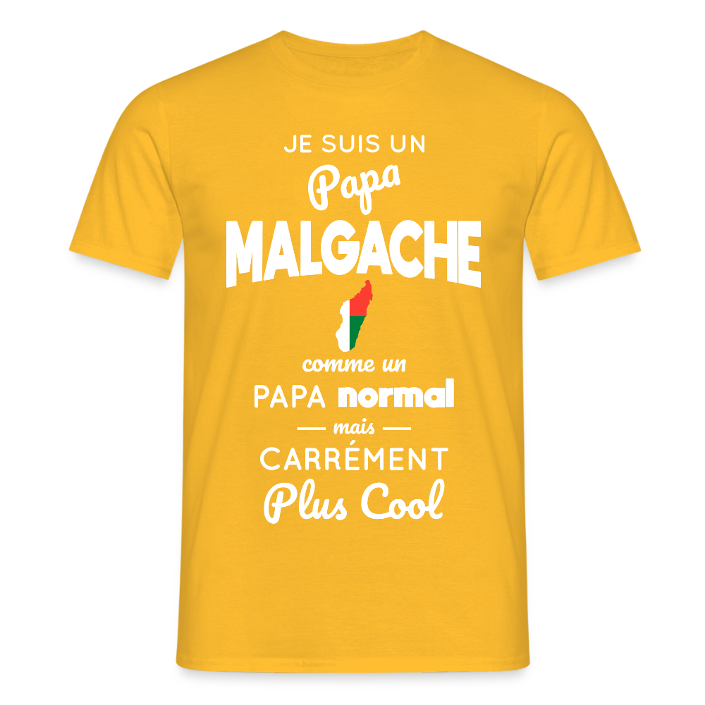 T-shirt Homme - Papa Malgache Plus Cool - jaune