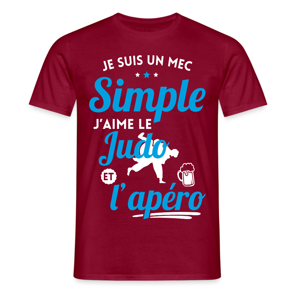 T-shirt Homme - J'aime le judo et l'apéro - rouge brique