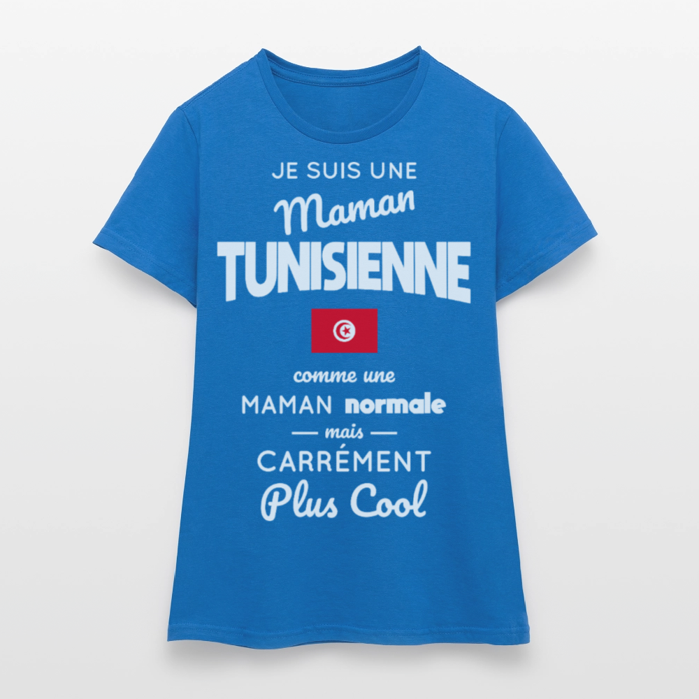 T-shirt Femme - Maman Tunisienne plus cool - bleu royal