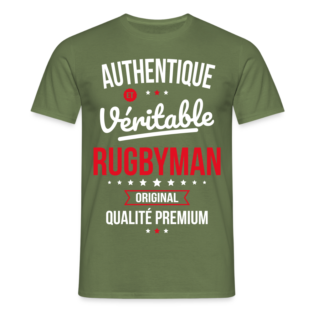 T-shirt Homme - Authentique et véritable Rugbyman - vert militaire