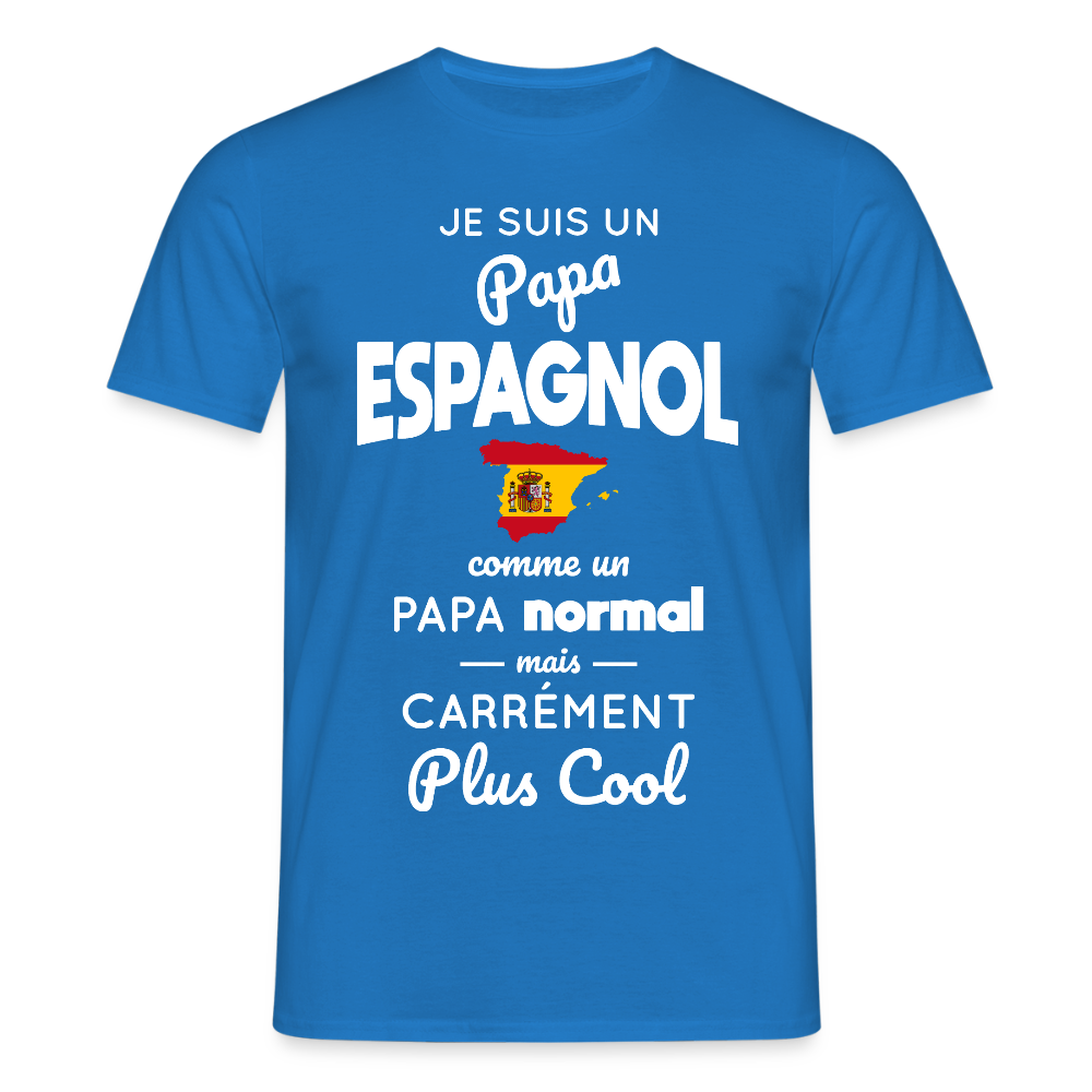 T-shirt Homme - Papa Espagnol Plus Cool - bleu royal