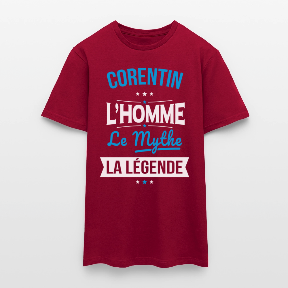T-shirt Homme - Corentin - l'Homme - le Mythe - la Légende - rouge brique