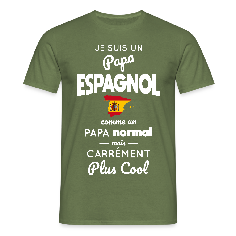 T-shirt Homme - Papa Espagnol Plus Cool - vert militaire