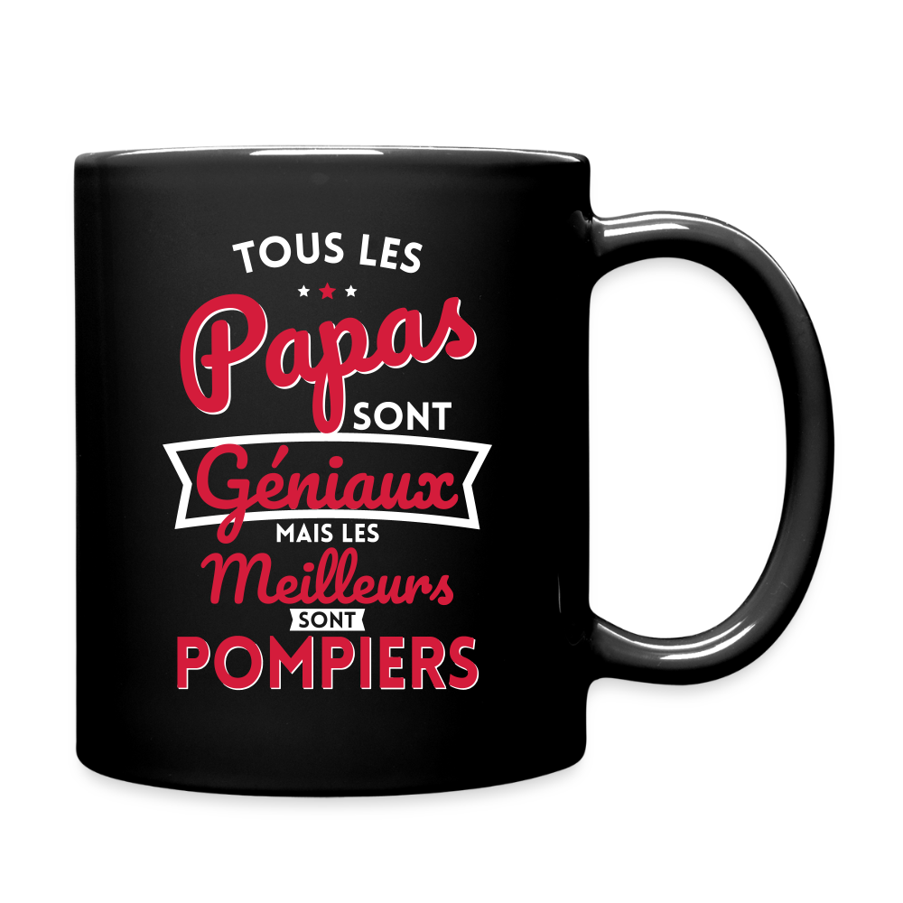 Mug uni - Papas géniaux - Les meilleurs sont pompiers - noir