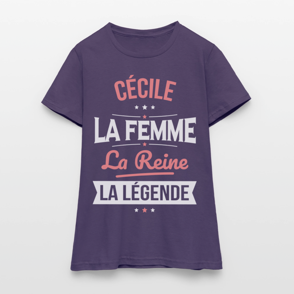 T-shirt Femme - Cécile - la Femme - la Reine - la Légende - violet foncé
