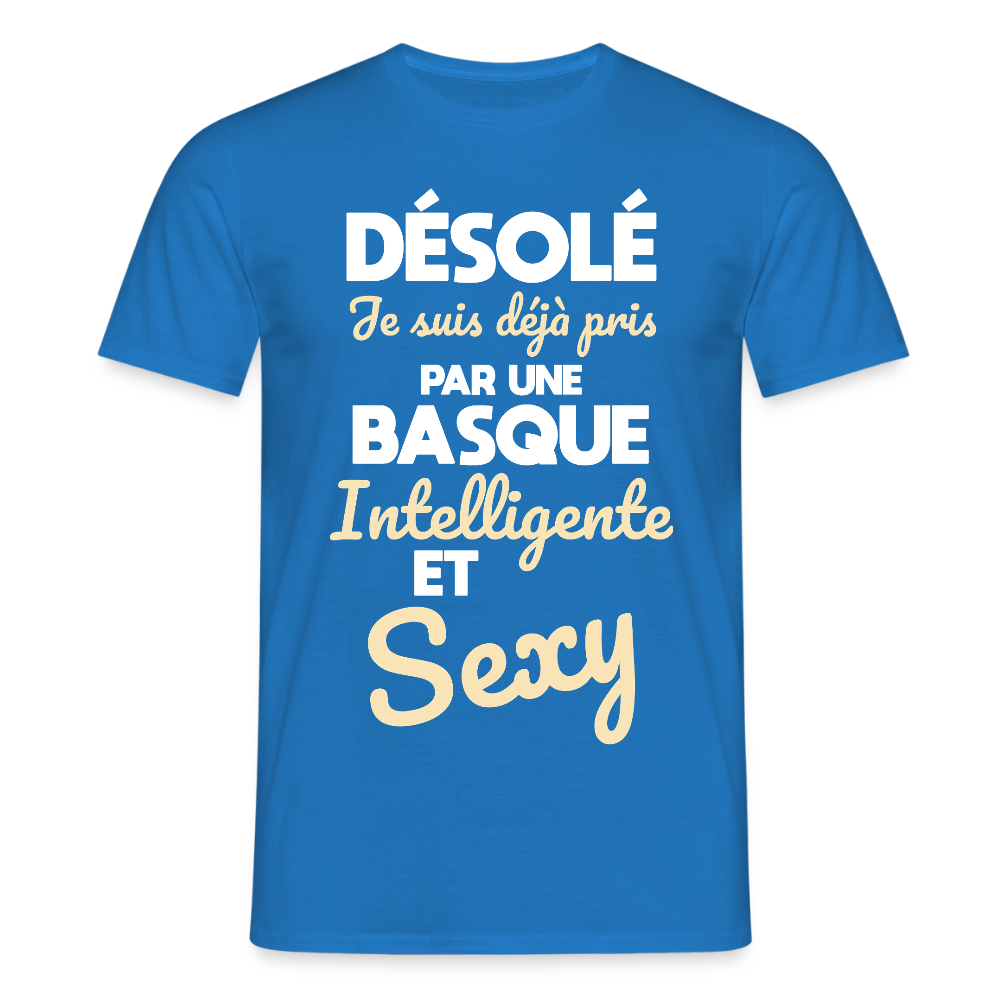 T-shirt Homme - Je suis déjà pris par une Basque intelligente et sexy - bleu royal