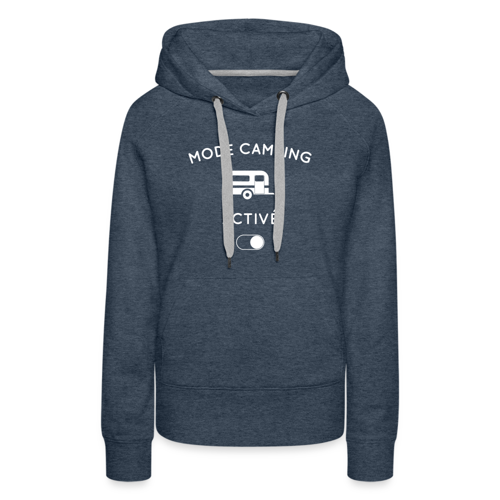 Sweat à capuche Premium Femme - Mode camping activé - bleu jeans