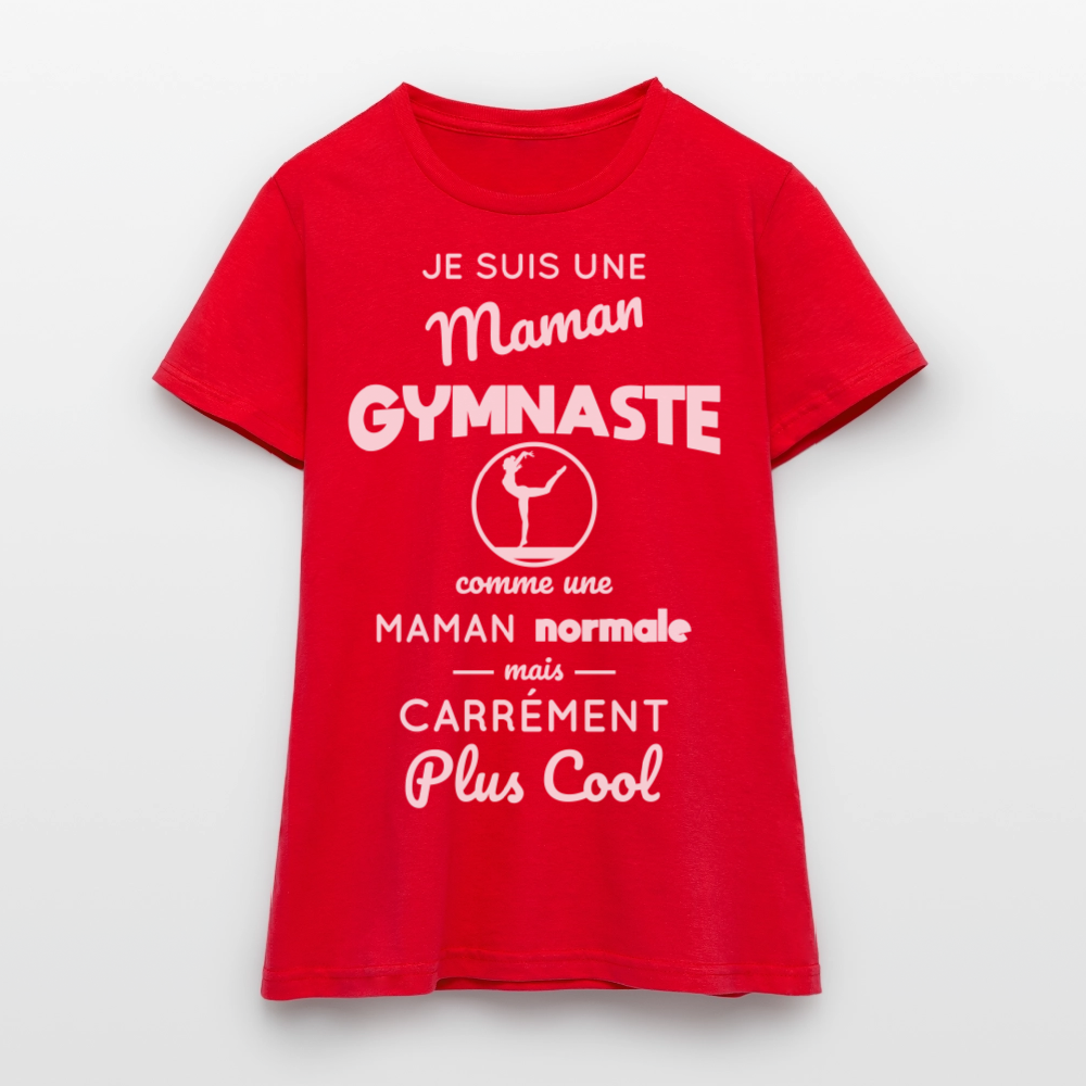 T-shirt Femme - Maman gymnaste plus cool - rouge