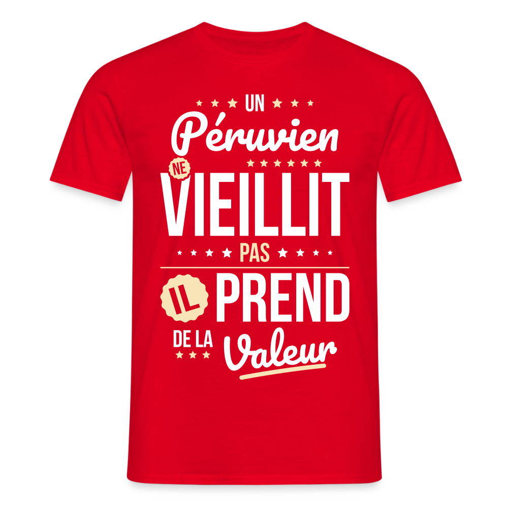 T-shirt Homme - Un Péruvien ne vieillit pas - rouge