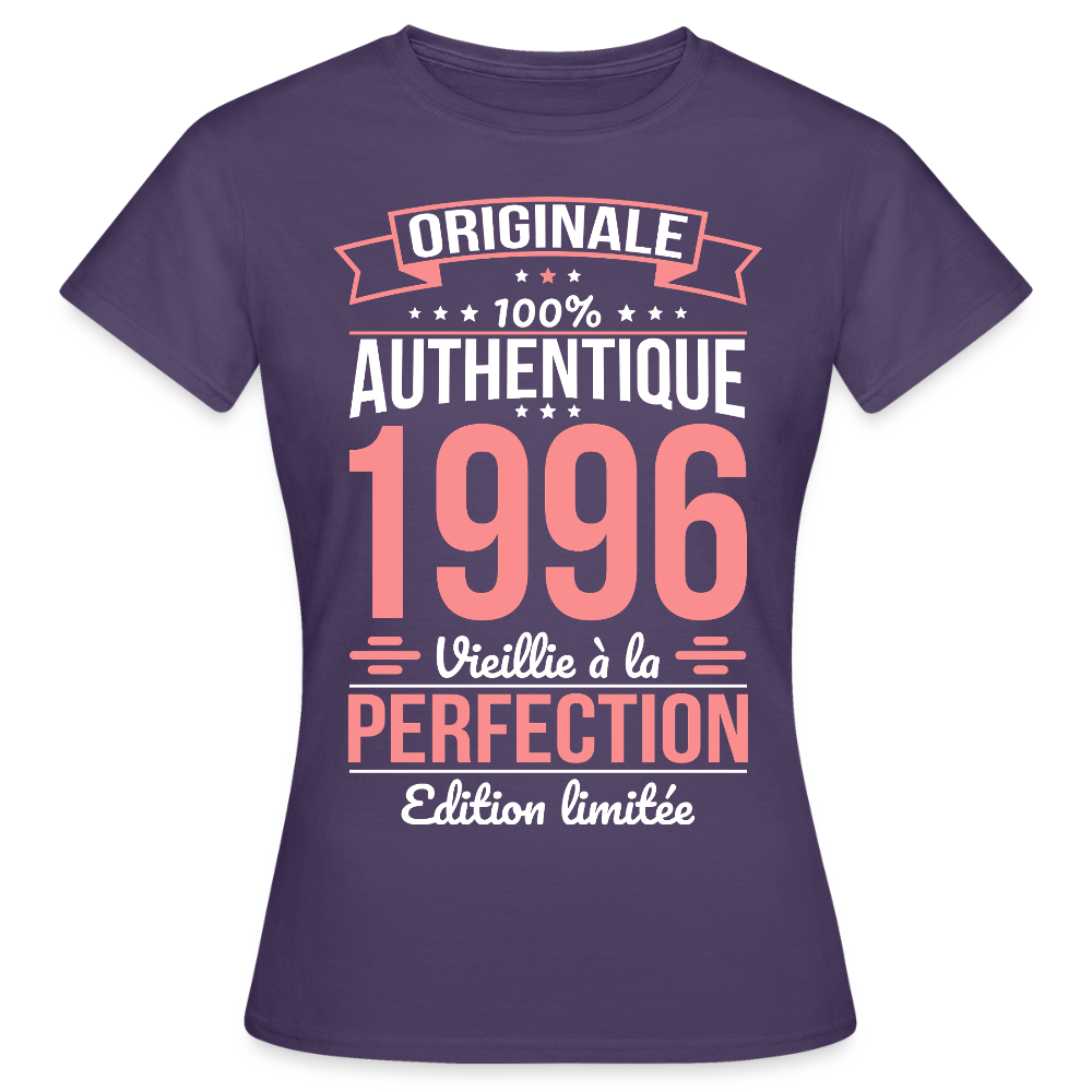 T-shirt anniversaire femme 30 ans – Originale 1996 - violet foncé