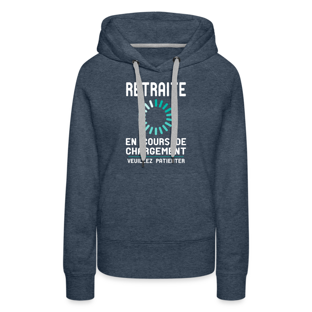 Sweat à capuche Premium Femme - Retraite en cours de chargement - bleu jeans