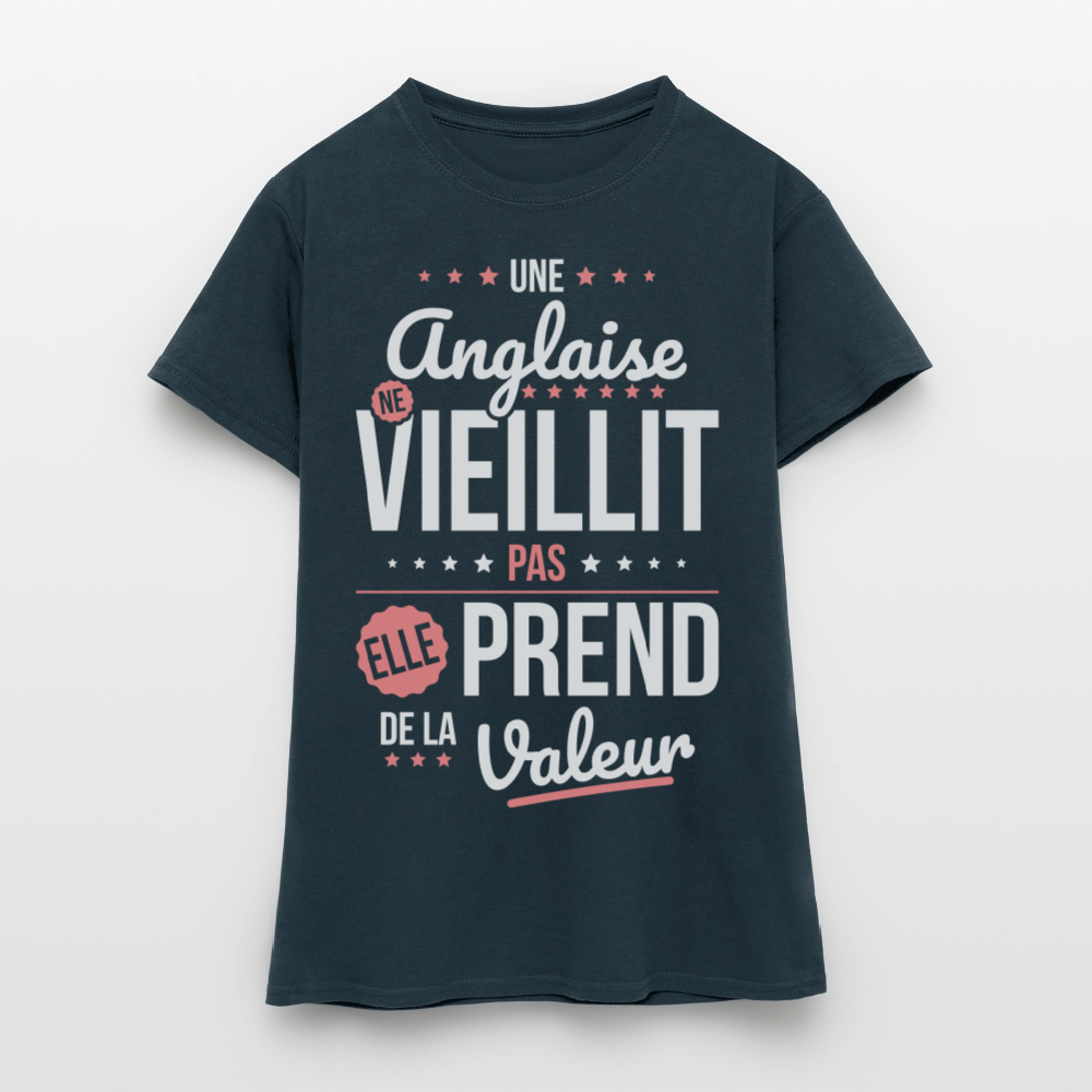 T-shirt Femme - Une Anglaise ne vieillit pas - marine