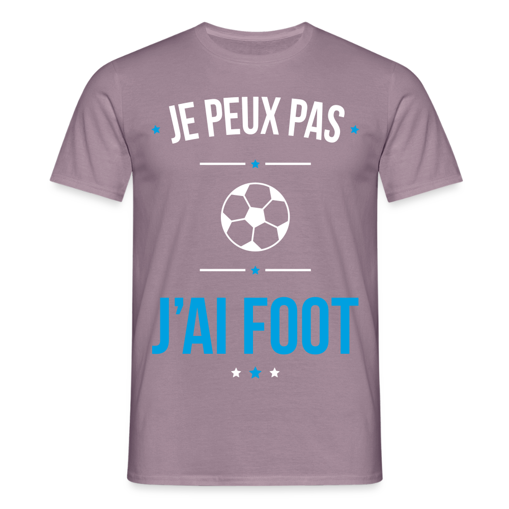 T-shirt Homme - Je peux pas j'ai Foot - mauve gris