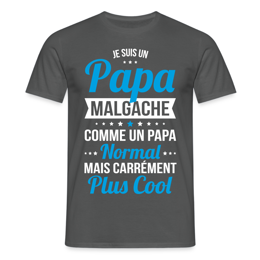 T-shirt Homme - Papa Malgache Plus Cool - charbon