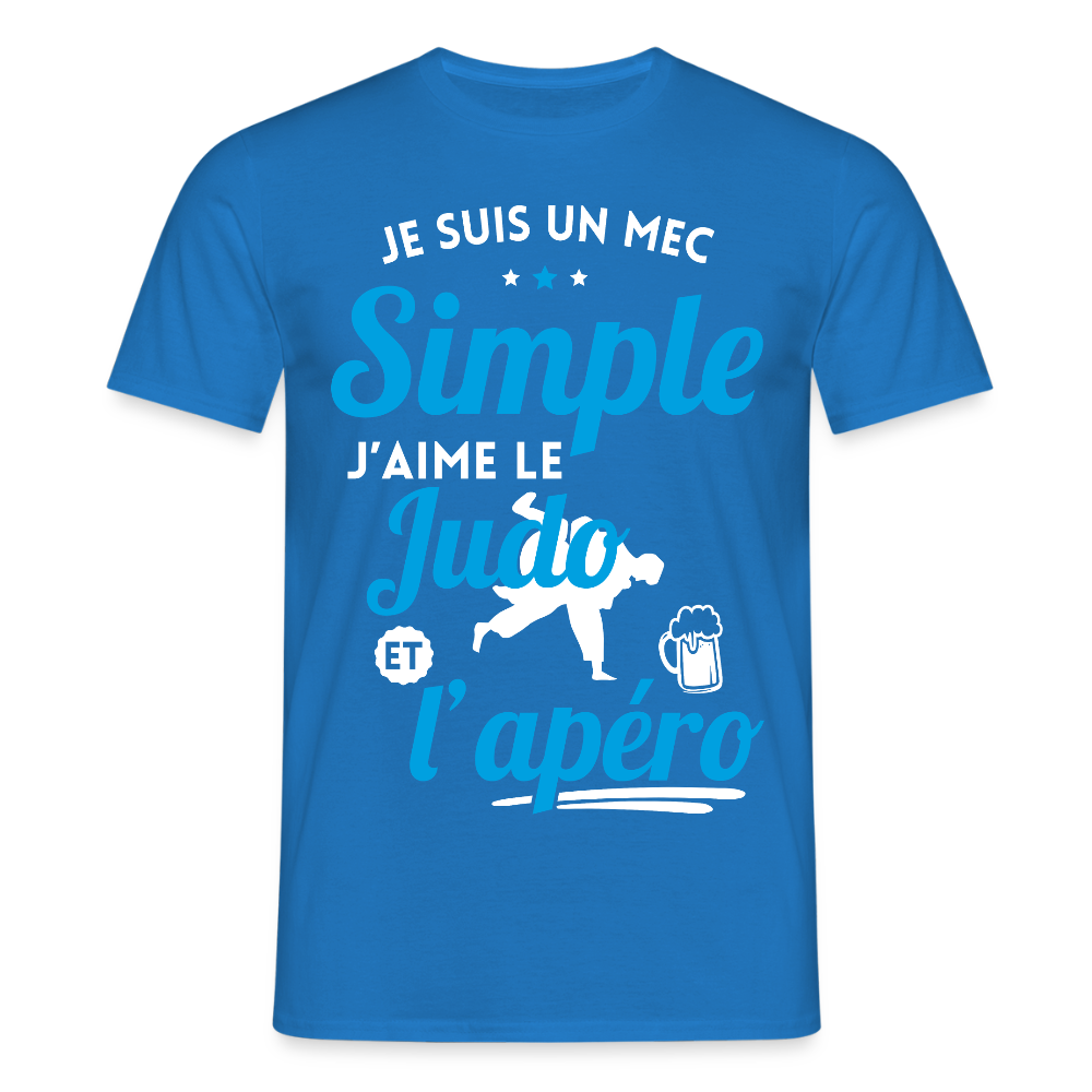 T-shirt Homme - J'aime le judo et l'apéro - bleu royal