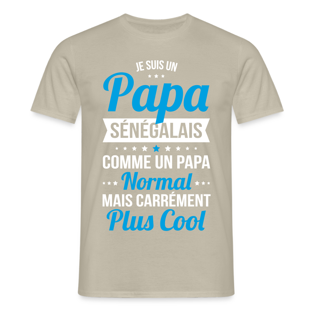 T-shirt Homme - Papa Sénégalais Plus Cool - beige sable