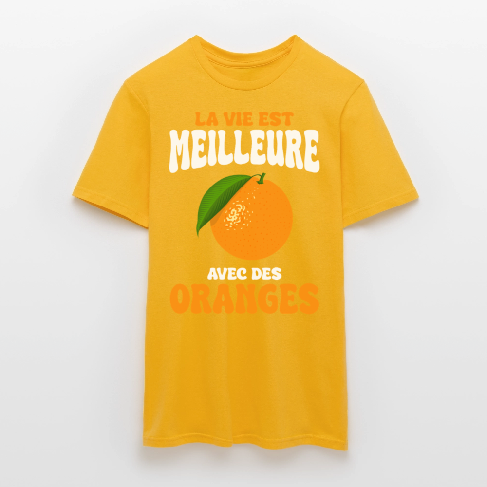 T-shirt Homme - La vie est meilleure avec des oranges - jaune