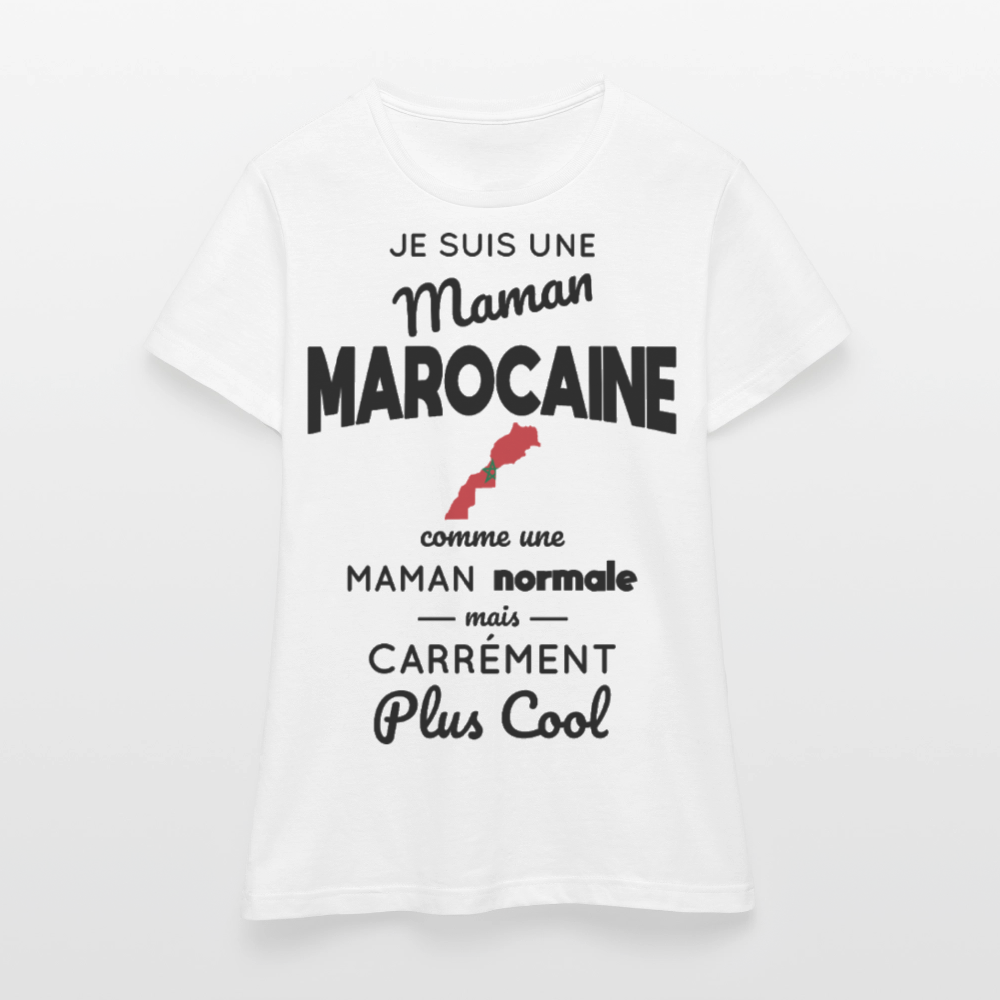 T-shirt Femme - Maman Marocaine plus cool - blanc