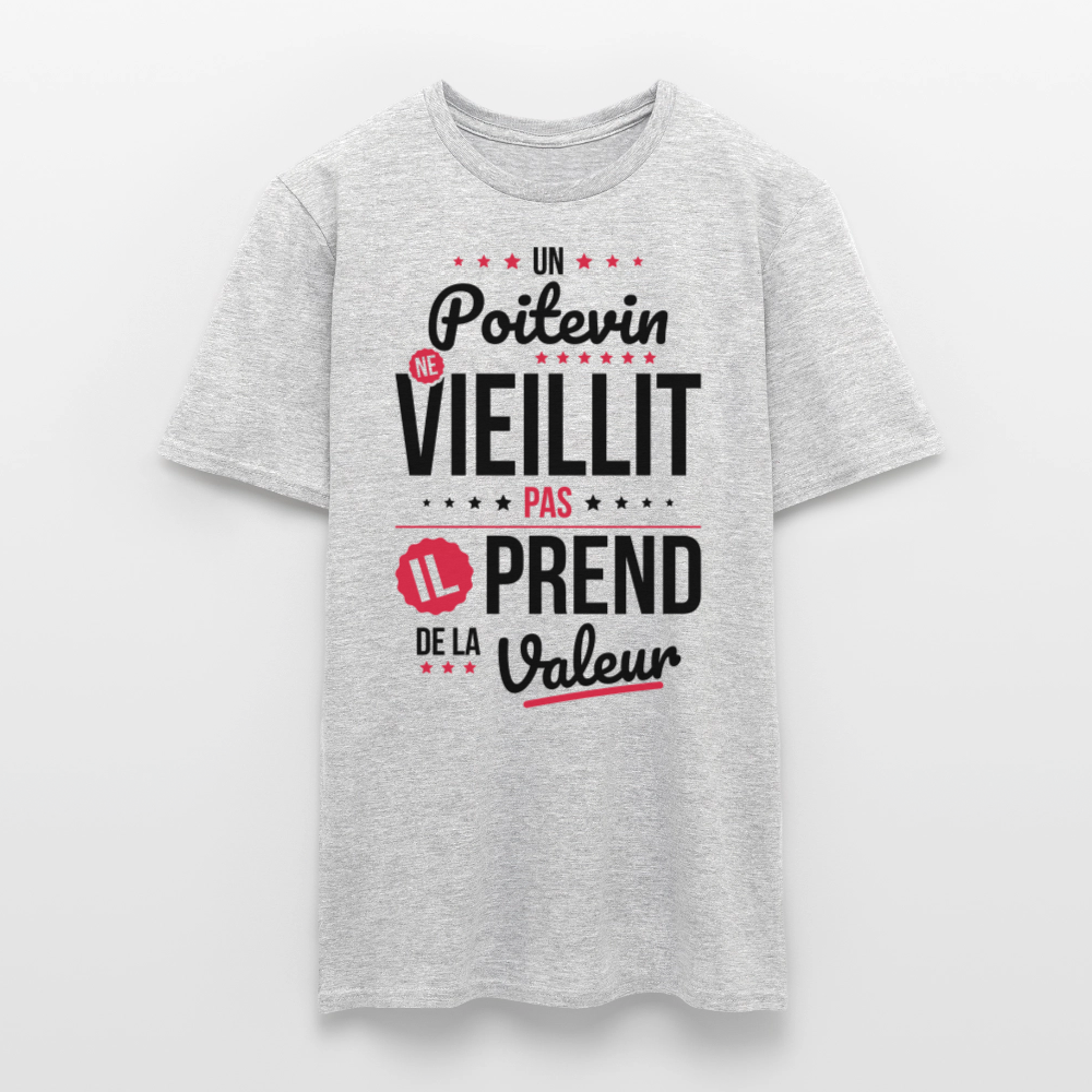 T-shirt Homme - Un Poitevin ne vieillit pas - gris chiné