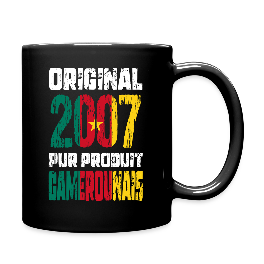 Mug uni - Anniversaire 18 Ans - Original 2007 - Pur produit Camerounais - noir