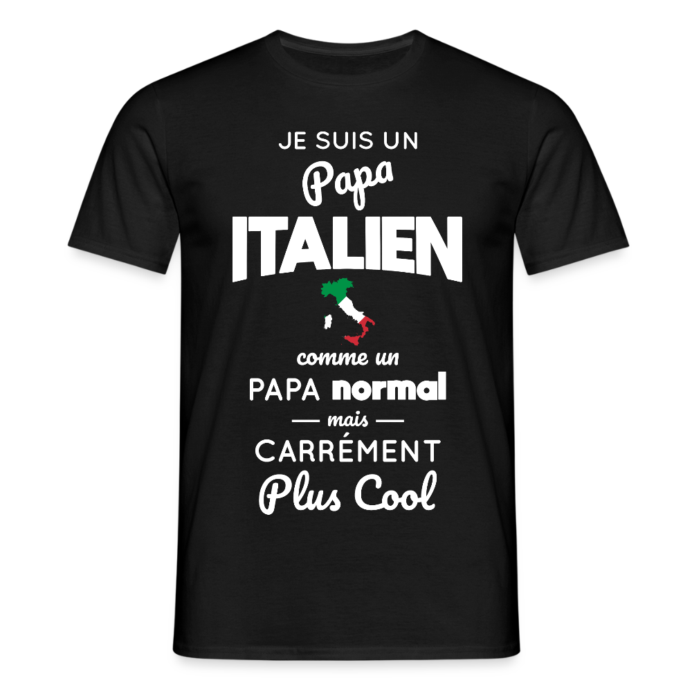 T-shirt Homme - Papa Italien Plus Cool - noir