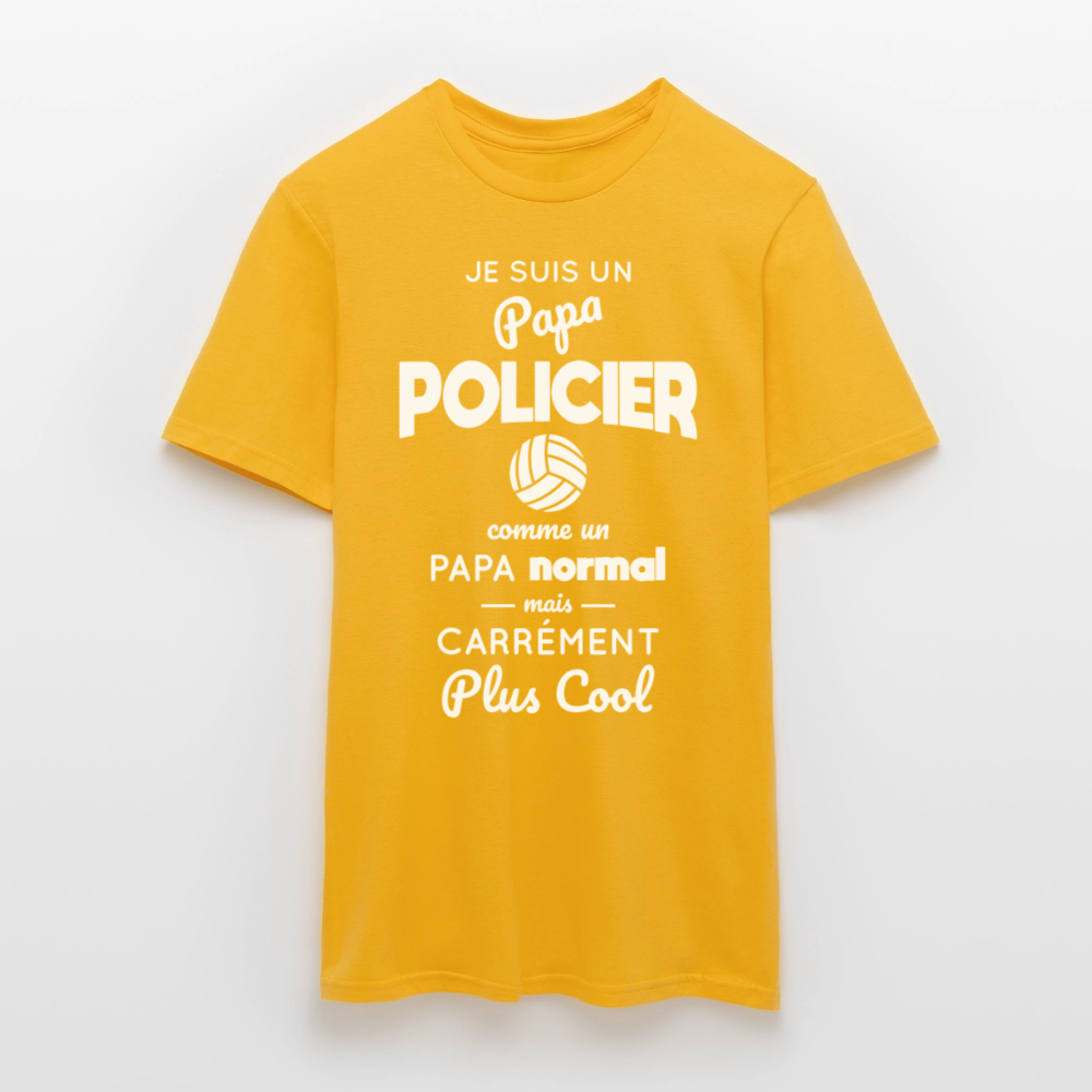 T-shirt Homme - Papa policier plus cool - jaune