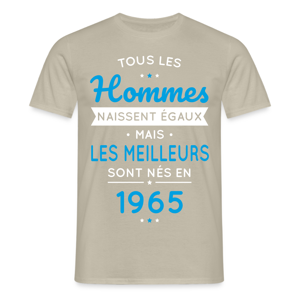 T-shirt Homme - Anniversaire 60 Ans - Les meilleurs sont nés en 1965 - beige sable