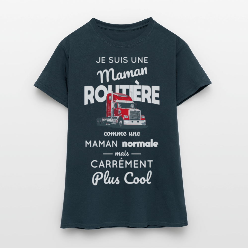 T-shirt Femme - Maman routière plus cool - marine