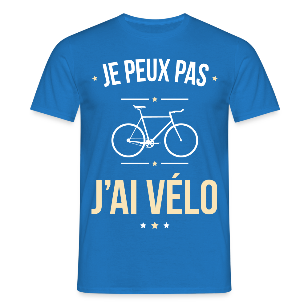 T-shirt Homme - Je peux pas j'ai Vélo - bleu royal