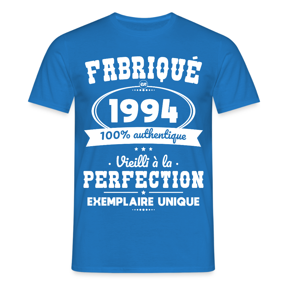 T-shirt Homme - Anniversaire 31 Ans - Fabriqué en 1994 - bleu royal