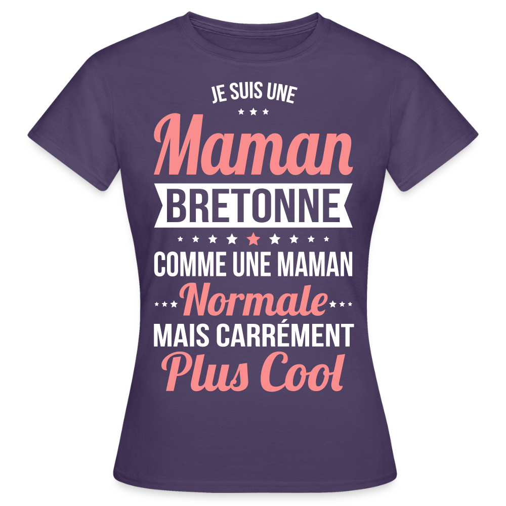 T-shirt Femme - Maman Bretonne plus cool - violet foncé