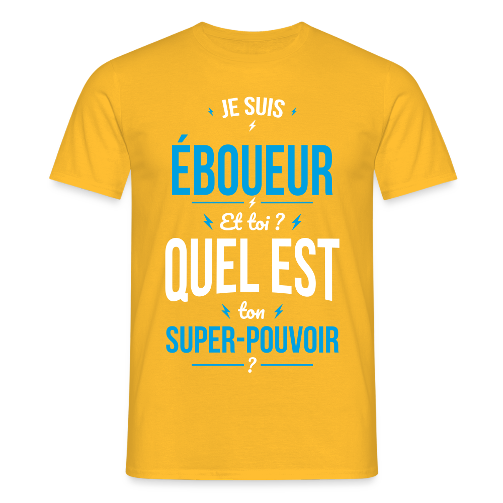 T-shirt Homme - Je suis éboueur - Super-pouvoir - jaune