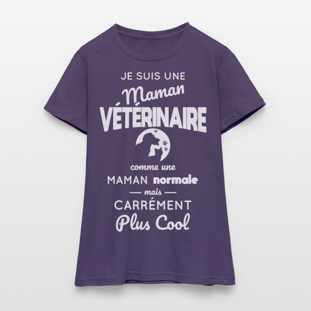 T-shirt Femme - Maman vétérinaire plus cool - violet foncé
