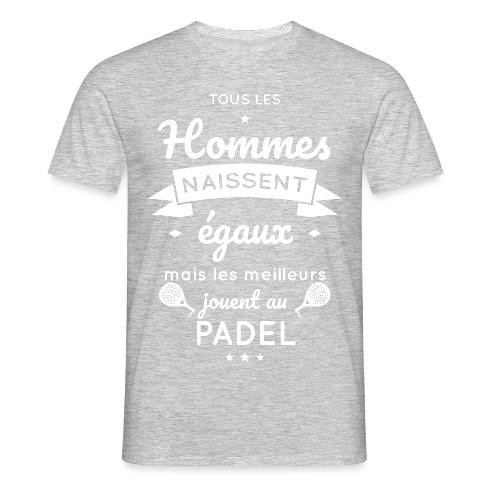 T-shirt Homme - Les Meilleurs Jouent Au Padel - gris chiné