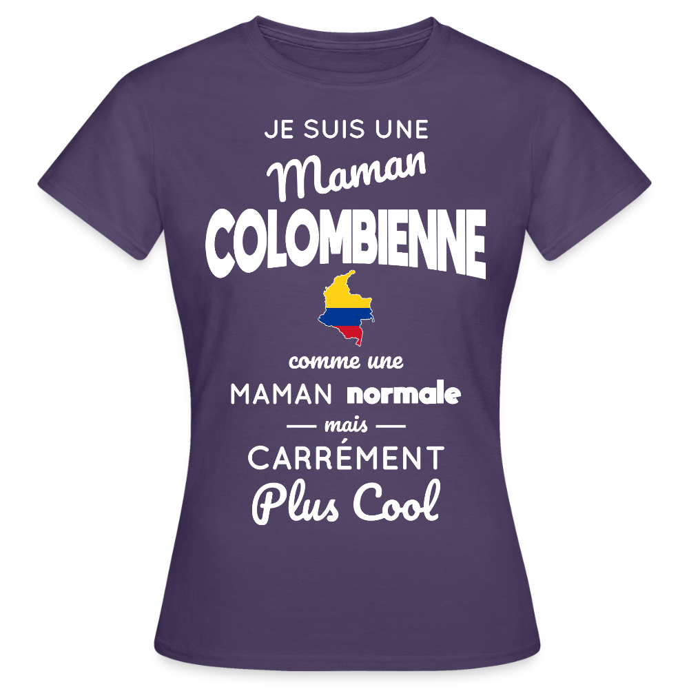 T-shirt Femme - Maman Colombienne plus cool - violet foncé