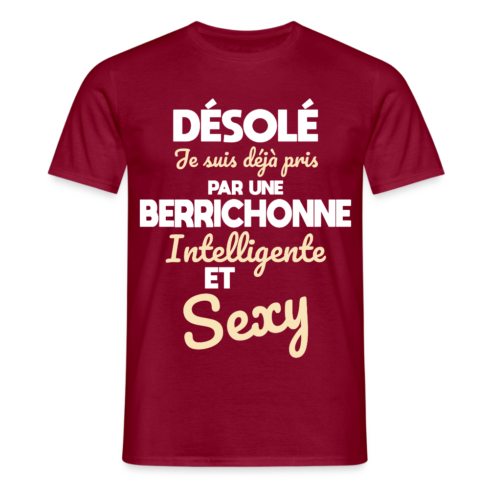 T-shirt Homme - Je suis déjà pris par une Berrichonne intelligente et sexy - rouge brique