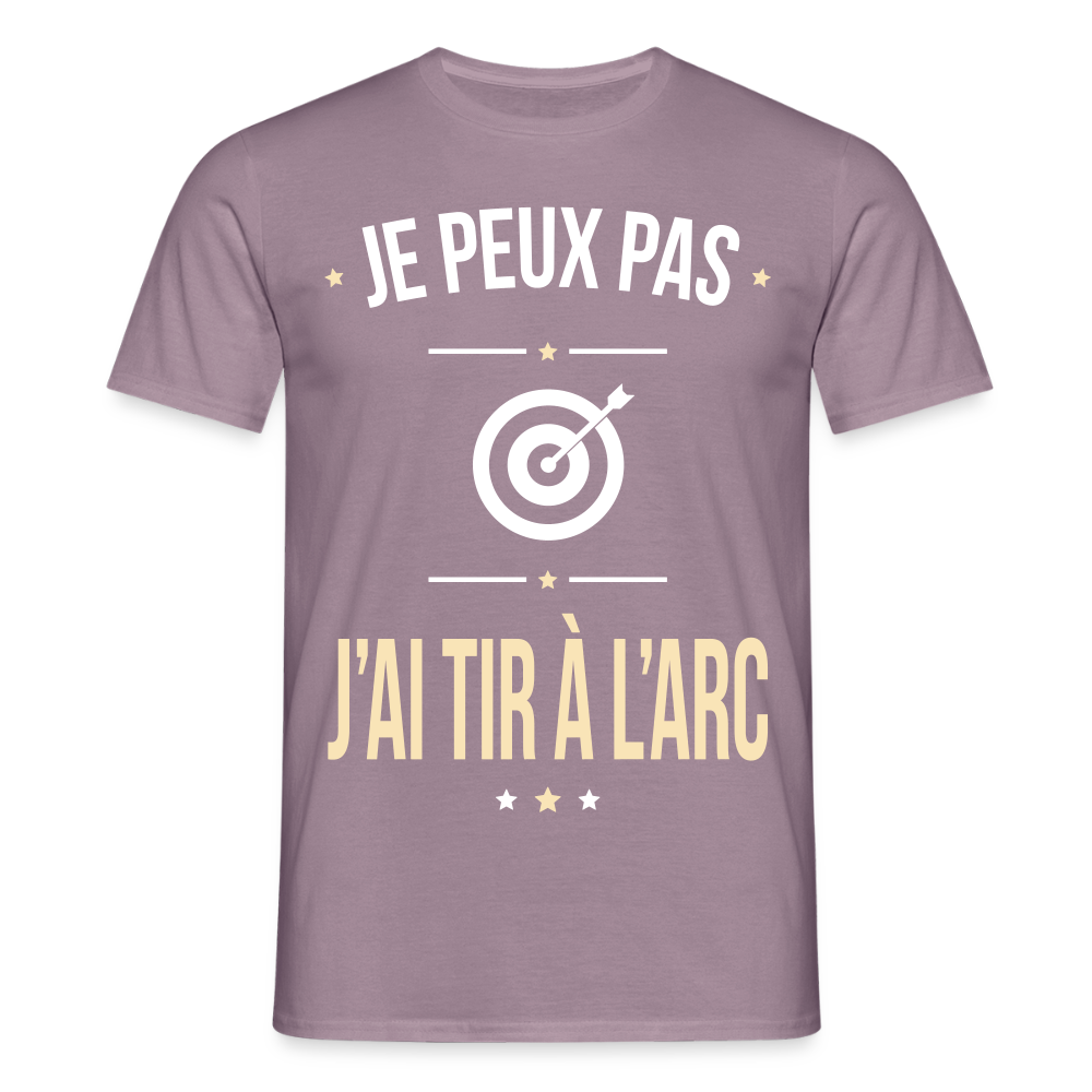 T-shirt Homme - Je peux pas j'ai tir à l'arc - mauve gris