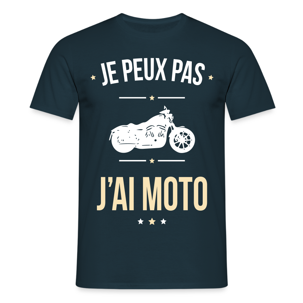 T-shirt Homme - Je peux pas j'ai Moto - marine